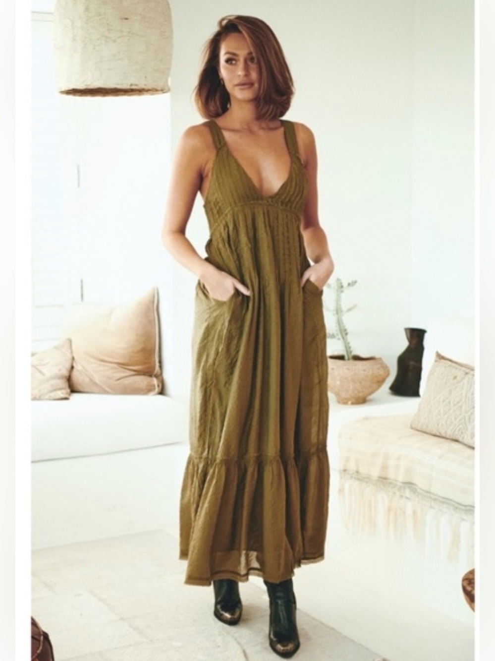 Free People Frankie Pintuck Maxi Sundress